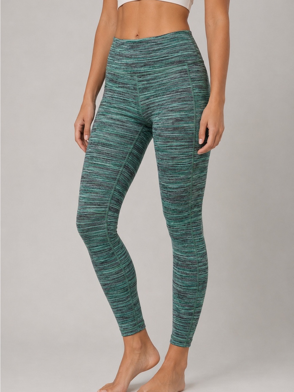 Lululemon Wunder Under High-Rise Heathered Teal Leggings Size 10